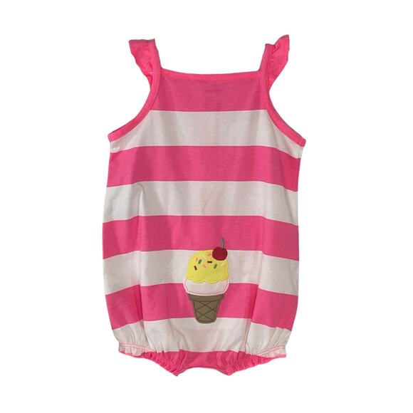 Carters Baby Girls Ice Cream/Pink Snap-Up Cotton Romper 6M NEW - Picture 1 of 4
